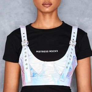 Mistress Rocks Iridescent Holo festival Bra top